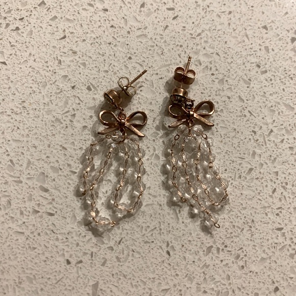 Dangling bow tie earrings - Picture 1 of 1